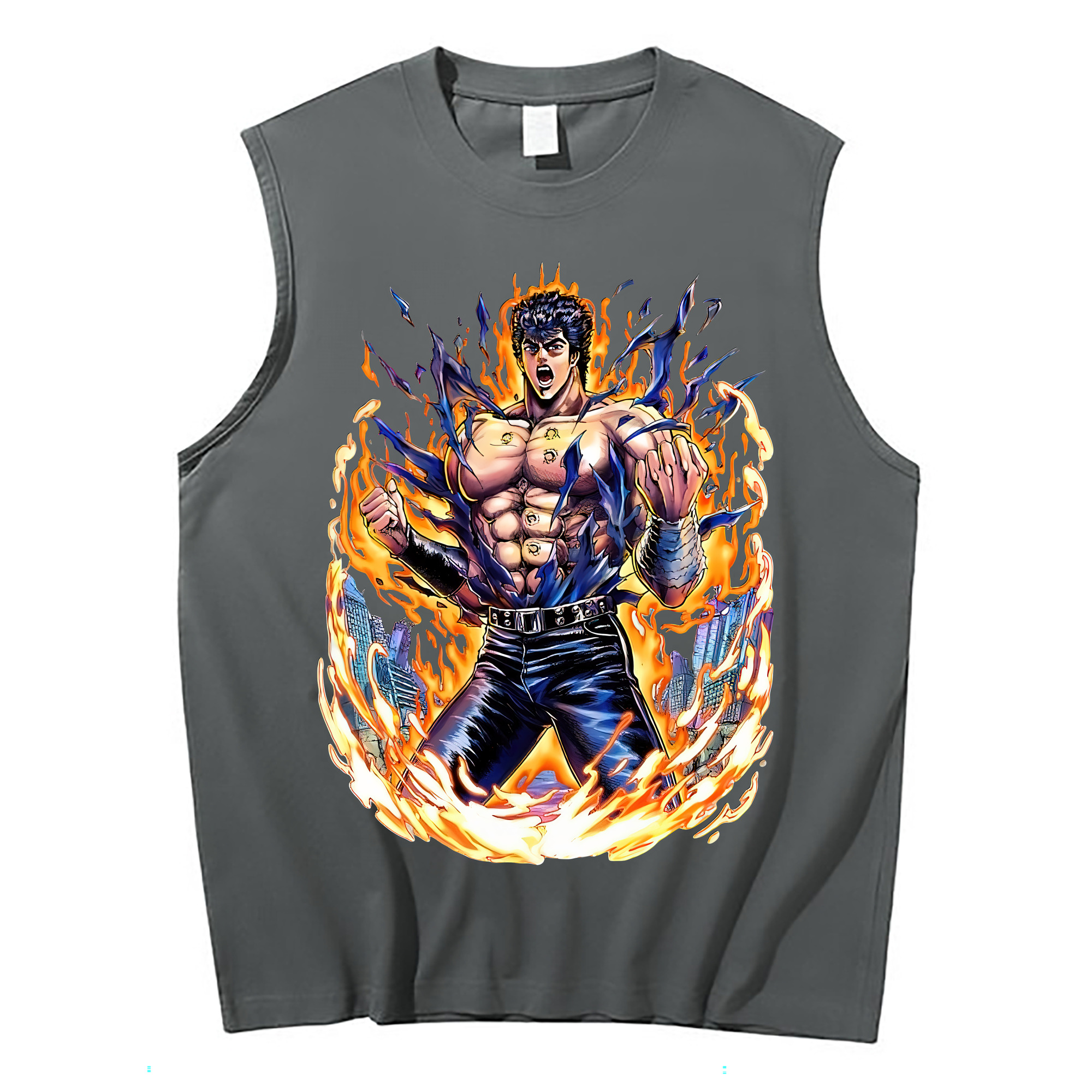 （画像用） 北斗の拳 Fist of the North Star コットン100％タンクトップ（フロントプリント）